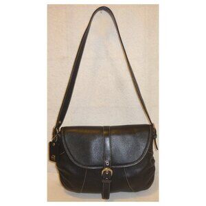 BLACK LEATHER ETIENNE AIGNER SHOULDE3R HANDBAG